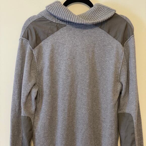 Banana Republic M cowl neck sweater gray elbow patch gorpcore grandpa cabincore - Picture 6 of 7
